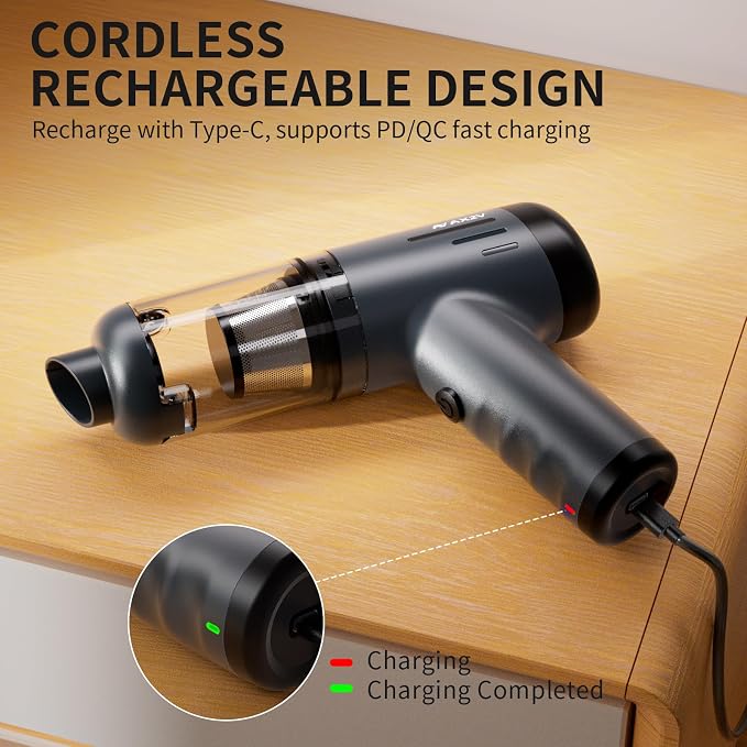 2-in-1 Car Vacuum&Air Duster, 80W/16kpa/12KRPM/30 Mins, High Powerful Dust - Image 4