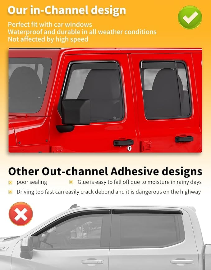 in-Channel Window Rain Guards Fit - Image 6