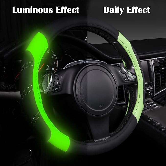 CAR PASS Line Rider Microfiber Leather Sporty Steering Wheel Cover Universal - Image 4