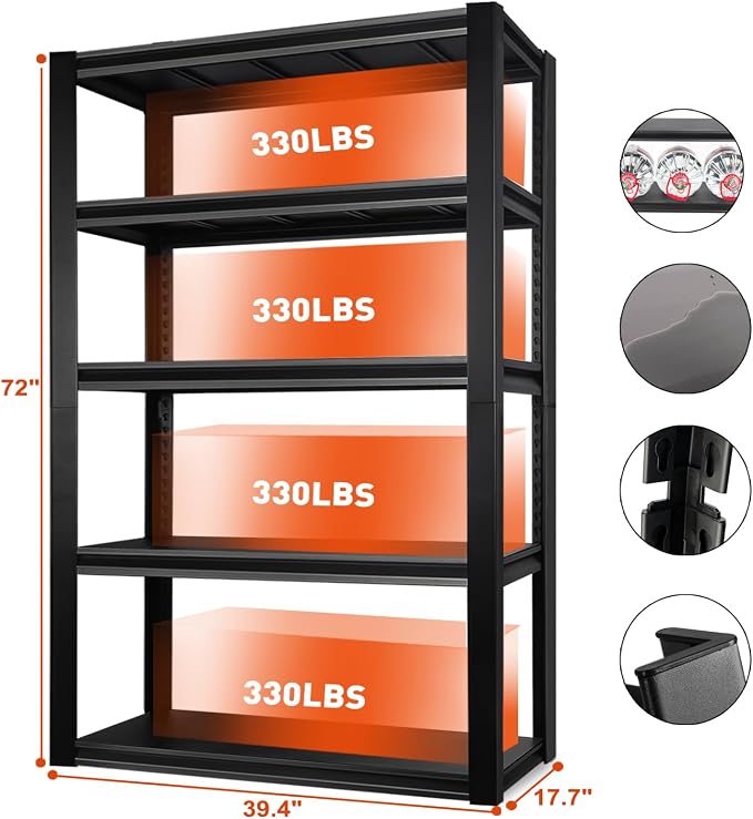 PACHIRA E-Commerce 72" Garage Shelving Heavy Duty, Wide Size Storage Shelves - Image 2