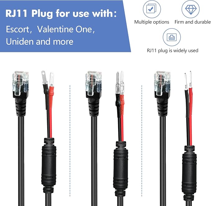 Radar Detector Hardwire Power Cord, Rearview Mirror Plug Cable, - Image 2