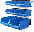 Wallmaster Wall Mounted Storage Bins, Wall Storage Bins Parts Rack 10 Bins&3 by Wallmaster