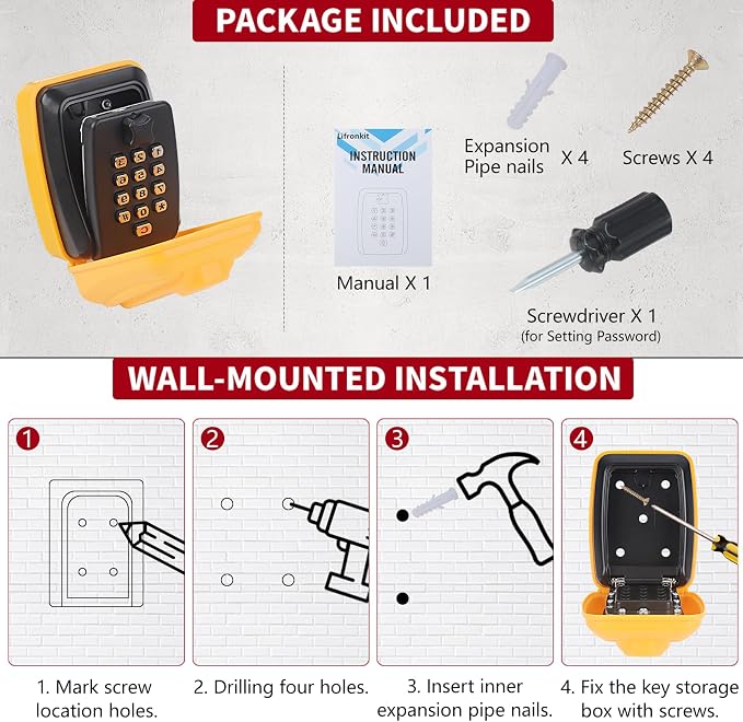 Car Key Lock Box, Car Window Lock Box Wall Lock Box, Sturdy Waterproof Security - Image 4