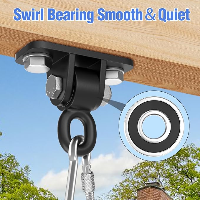 Heavy Duty Swing Hangers with Bearing, Porch Swing Hanging Kit - Image 2