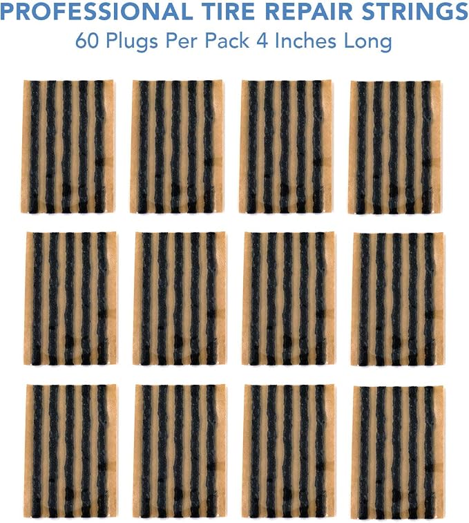 CKAuto 60pcs 4" Black Tire Repair Strings, Automotive Tool Tire Repair Plugs - Image 3