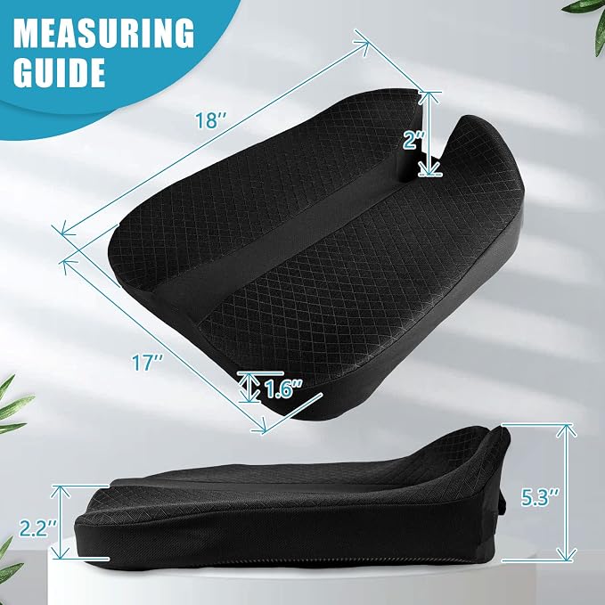 MYFAMIREA Car Coccyx Seat Cushion Longer Office Chair Cushion, Memory Foam - Image 2