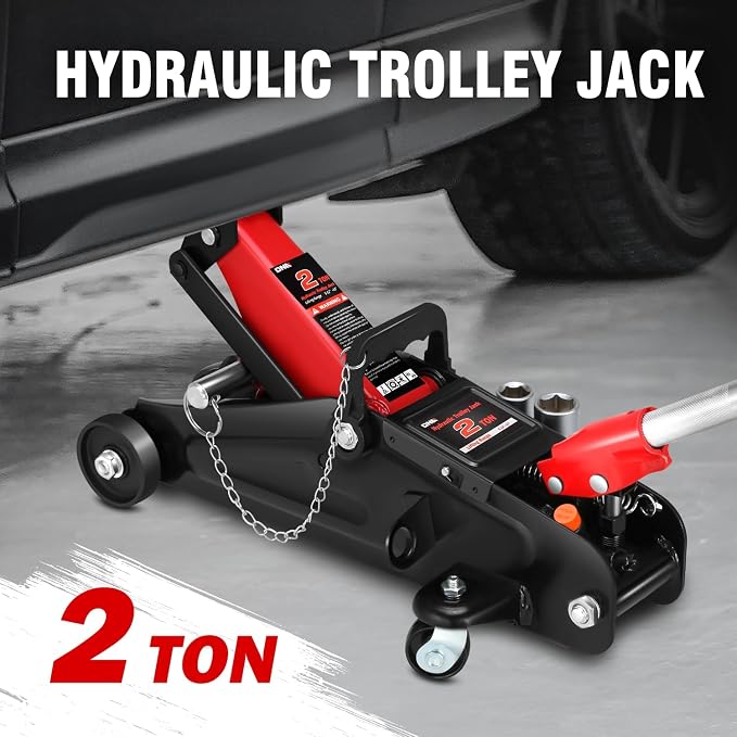 DNA MOTORING Floor Jack with Socket and Lock, Low Profile Hydraulic Trolley Jack - Image 2
