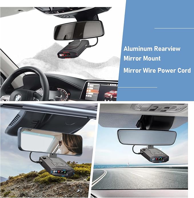 Radar Detector Mount, Rearview Mirror Rod Radar Mounting Bracket+Rearview - Image 2