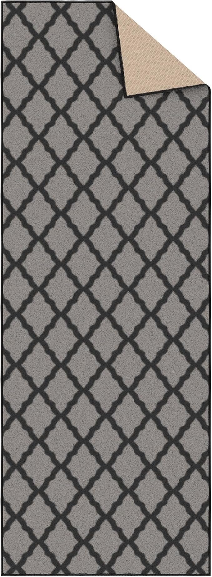 Ottomanson Hallway Runner Rug 2'2" x 6' Non Slip Trellis Area Rugs Easy to - Image 8