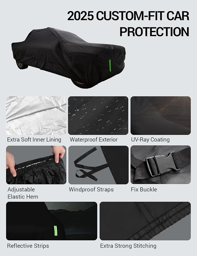 Proadsy Upgrade Car Cover for 2021-2024 2025 Ford Maverick, Waterproof All - Image 8