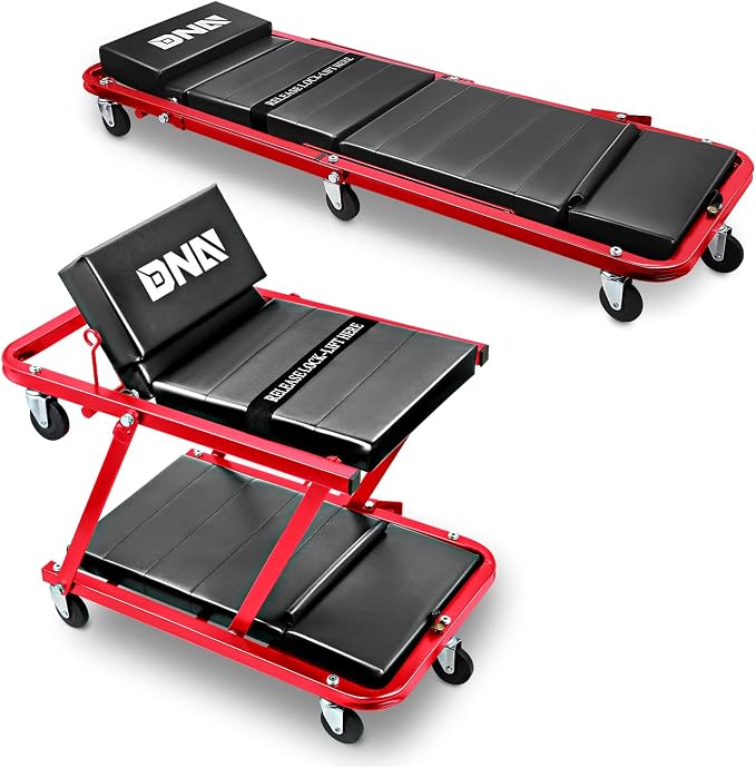 DNA MOTORING TOOLS-00193 48" 2 IN 1 Folding Rolling Garage Shop Creeper Roller by DNAMOTORING-Tools