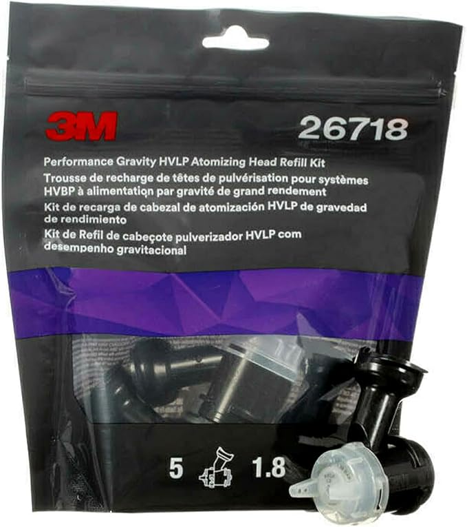 3M Performance Gravity HVLP Atomizing Head Refill Kit, Size 1.8, by 3MAutomotive
