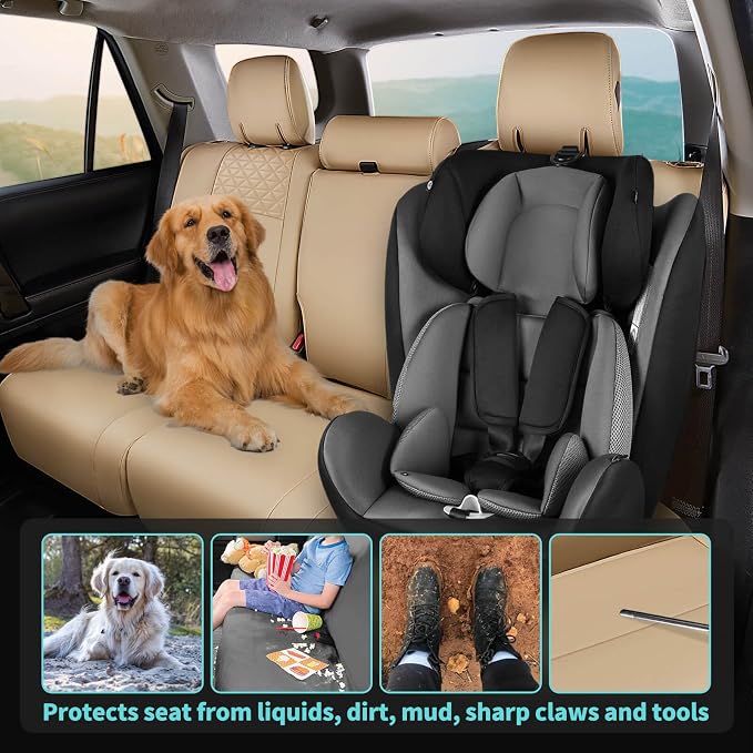 Seat Covers for Toyota 4Runner 2011-2024, Faux Leather Car Seat Cover Full Set - Image 6