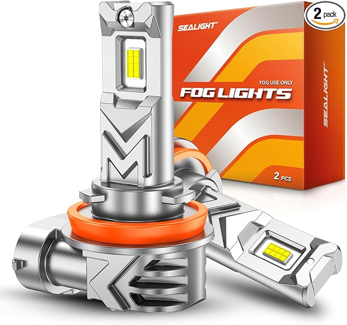 SEALIGHT H11/H16/H8 LED Fog Light Bulb, 000 Lumens 6500K White Light, 800% by SEALIGHT