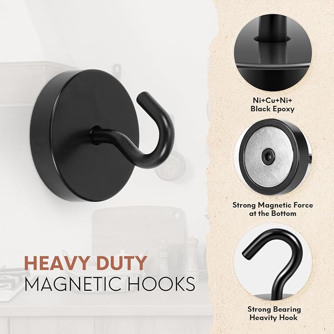 Neosmuk Magnetic Hooks, Cruise Ship Essentials, 100lb+ Heavy Duty Magnetic Hooks - Image 5