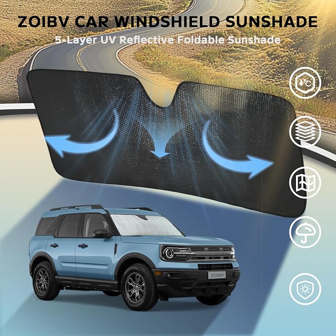 Windshield Sun Shade for Ford Bronco Sport 2021-2025 - Image 3