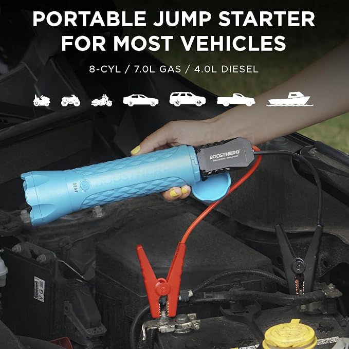 BoostHero Portable Car Battery Jump Starter, 000mAh Power Bank, LED Flashlight - Image 7