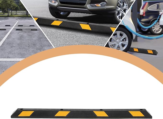 1-Pack 72" Rubber Parking Curb, Heavy Duty Long Garage Floor Wheel Stopper - Image 6