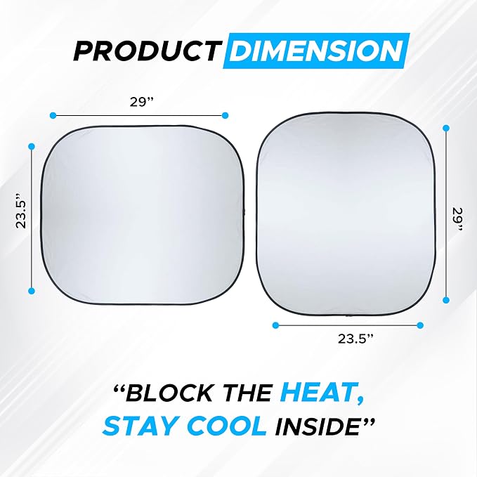 2 Piece Car Windshield Sun Shade Foldable | Durable Polyester Windshield - Image 4