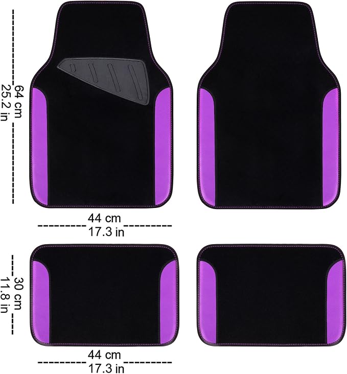 CAR PASS Waterproof Universal Fit Car Floor Mats, Faux Leather Car Carpet Mats - Image 2