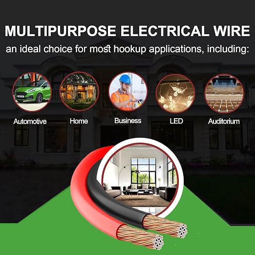 100FT 12/2 Gauge 2pin 2 Color Red Black Cable Hookup Electrical Wire LED Strips - Image 7