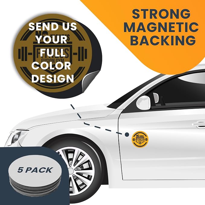 Magnet Me Up Customizable 30 Mil Round Magnet- 6”, 5 PK Weatherproof Car Magnet - Image 7