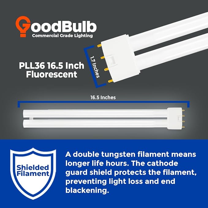 GoodBulb PLL36/850 36W 16.5" Twin Tube Compact Fluorescent Light Bulb 4-pin - Image 3