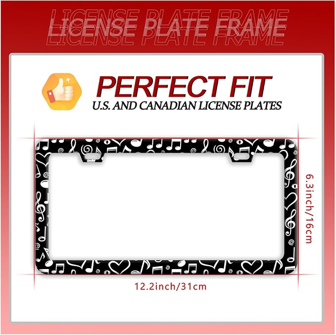 Music Note License Plate Frame Funny Musical License Plate Frames Stainless - Image 7