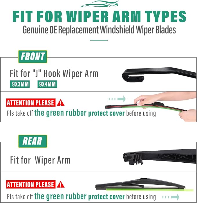 24" 20" 11" Windshield Wiper Blades Replacement - Image 7