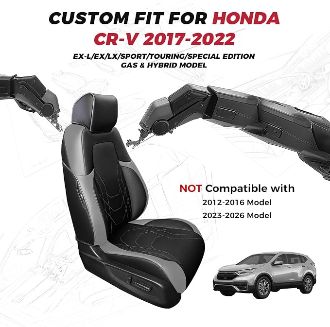 FREESOO CRV Seat Covers Full Set, - Image 2
