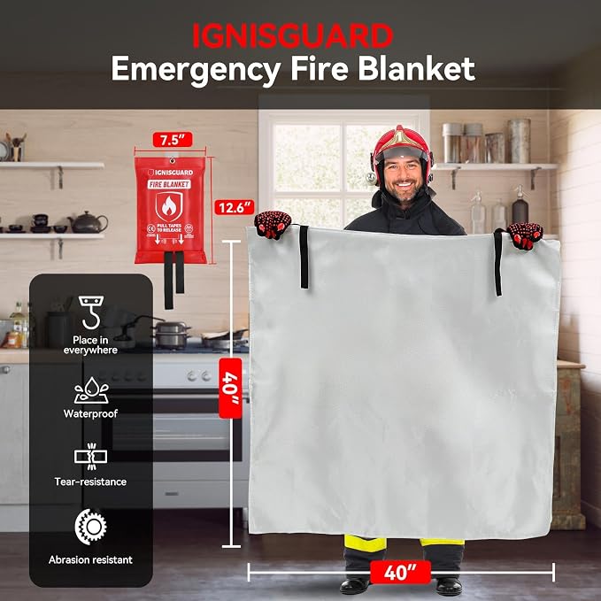 Emergency Fire Blanket for Home and Kitchen, Fiberglass Fire Blankets Emergency - Image 7