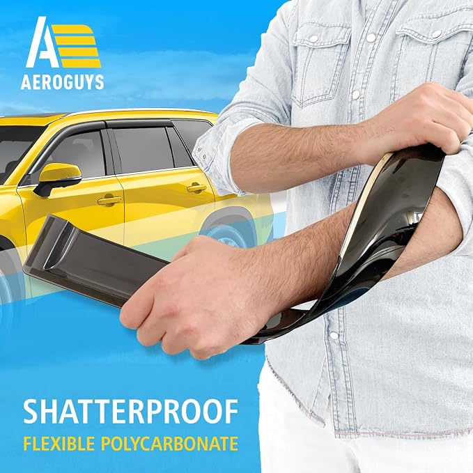 Extra Durable Window Deflectors Tape-On Window Visors Rain Guards Fit - Image 4