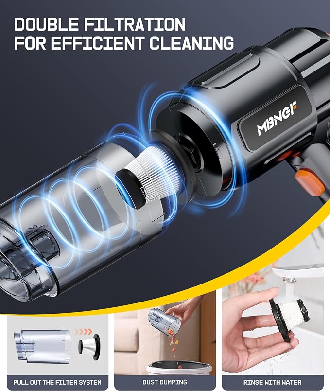 Car Vacuum Portable Cordless, High Power Suction & Blower, Wireless Handheld - Image 5