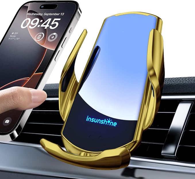 Wireless Car Charger, MAX 15W Fast Charging Auto Clamping, Sensing Phone Holder by Unknown