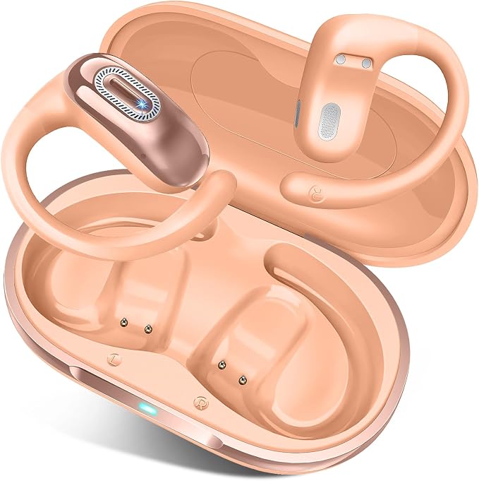 Open Ear Headphones, Air Conduction Ear buds, HD Stereo Bass Over Ear Earphones by Qecnato