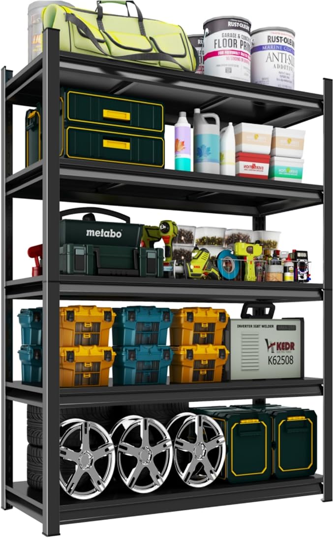 Metal Garage Shelving Unit, Heavy Duty 5-Tier Adjustable Storage Rack, Steel by Notmise