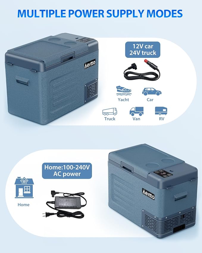 Aeitto 12 Volt Car Refrigerator 30Quart Car Fridge Freezer Electric Cooler - Image 9