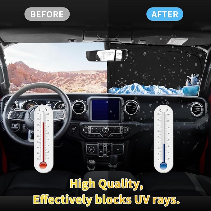 for Ford Explorer 2011-2019 Sun Shade Sunshade Windshield Cover, 4-Layer Front - Image 5