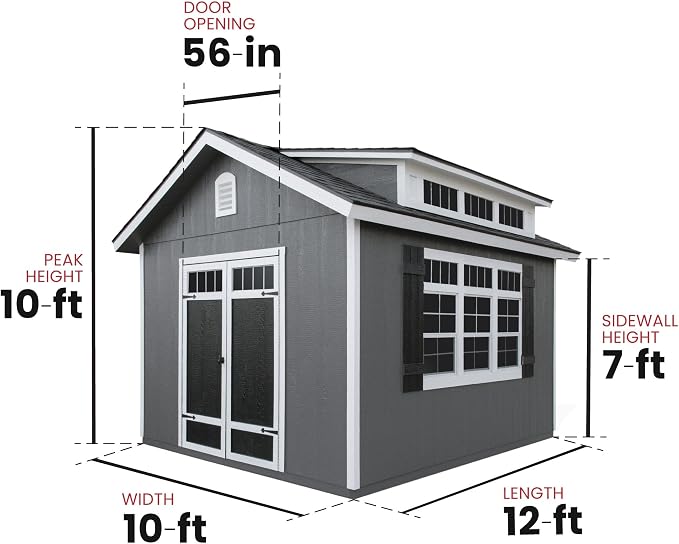 Handy Home Products Windemere 10x12 Do-it-Yourself Wooden Storage Shed - Image 6