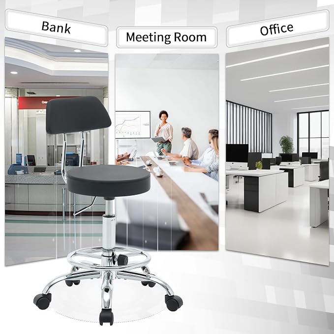 Office Chair with Back Work Stool with Footrest - Image 6
