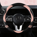 Car Steering Wheel Covers for Women Padded Carbon Fiber PU Leather Cute Auto by HighnessHwoo