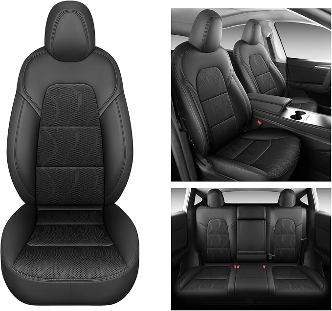 Tesla Model Y Seat Cover Full Set, Faux Leather Tesla Car Seat Cover, Perfect - Image 2