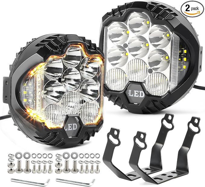 LIGBT 2PCS 7 Inch Round LED Offroad Light by LIGBT