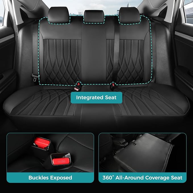 Seat Covers for Honda Civic Sedan 4DR Sedan LX 2022 2023 2024 2025.Faux Leather - Image 4