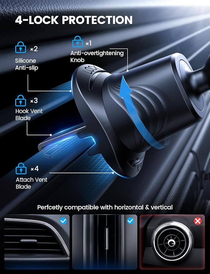 Lamicall Car Phone Holder Mount 360° Rotation Phone Holders - Image 6
