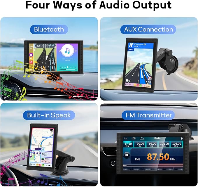 Wireless Apple Carplay Screen for Car Android Auto, Backup Camera, FM - Image 7