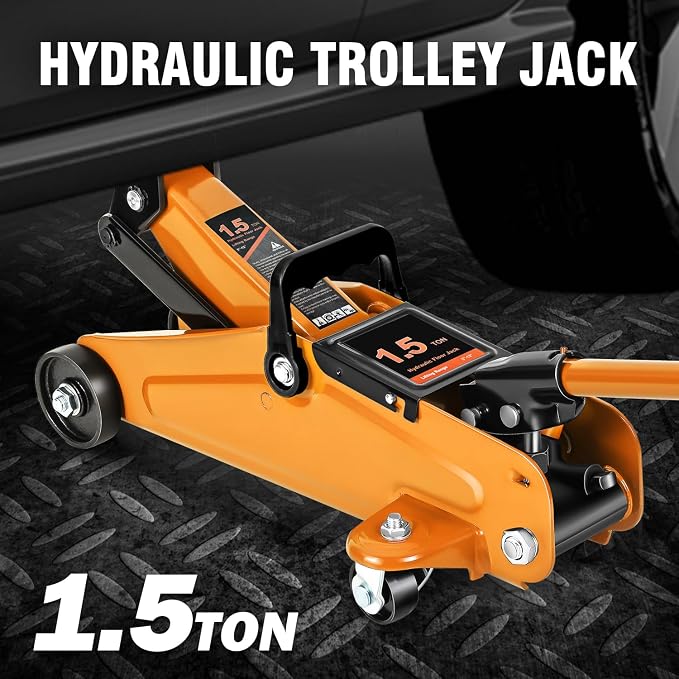 DNA MOTORING Low Profile Hydraulic Trolley Service/Floor Jack, 1.5 Ton Capacity - Image 2