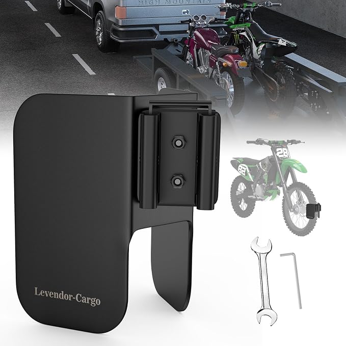 E-Track Dirt Bike Wheel Chocks, Bike and Dirt Bike in Enclosed by Levendor