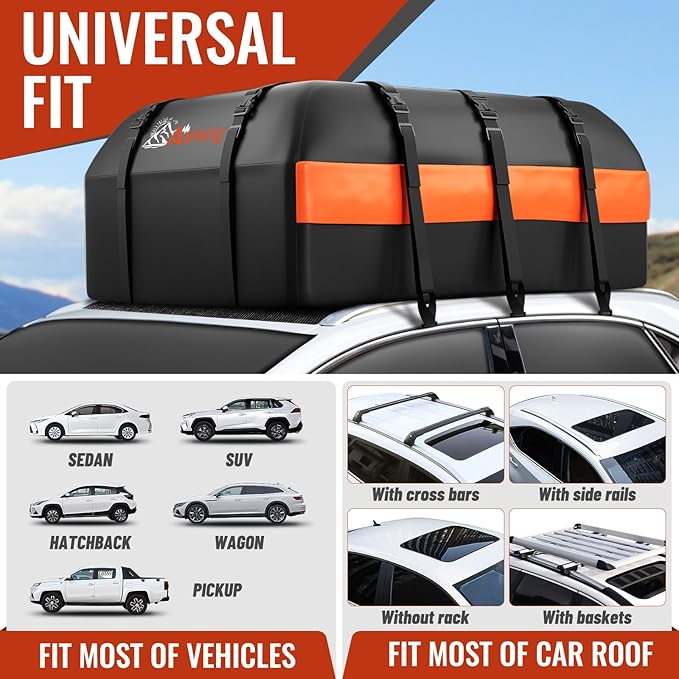 Car Rooftop Cargo Carrier Bag, 16 Cubic Feet Waterproof Car Topper Luggage - Image 6