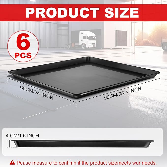 6Pcs Extra Large Car Oil Drip Pan- 35.4 x 24 x1.6 Inches Oil Drain Pan - Image 2